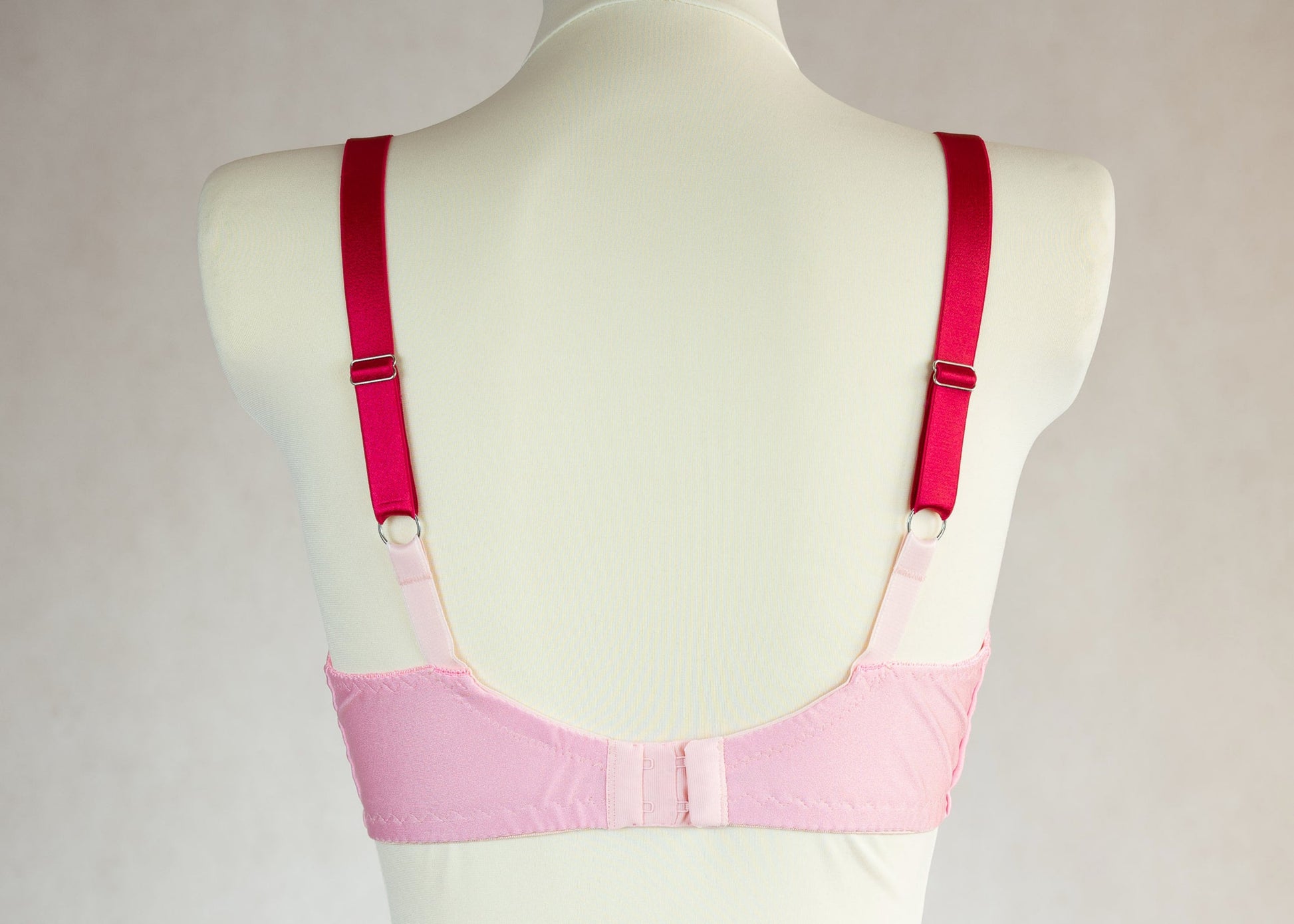 pink wireless bra/bralette size 34C/or european size 75C, back view