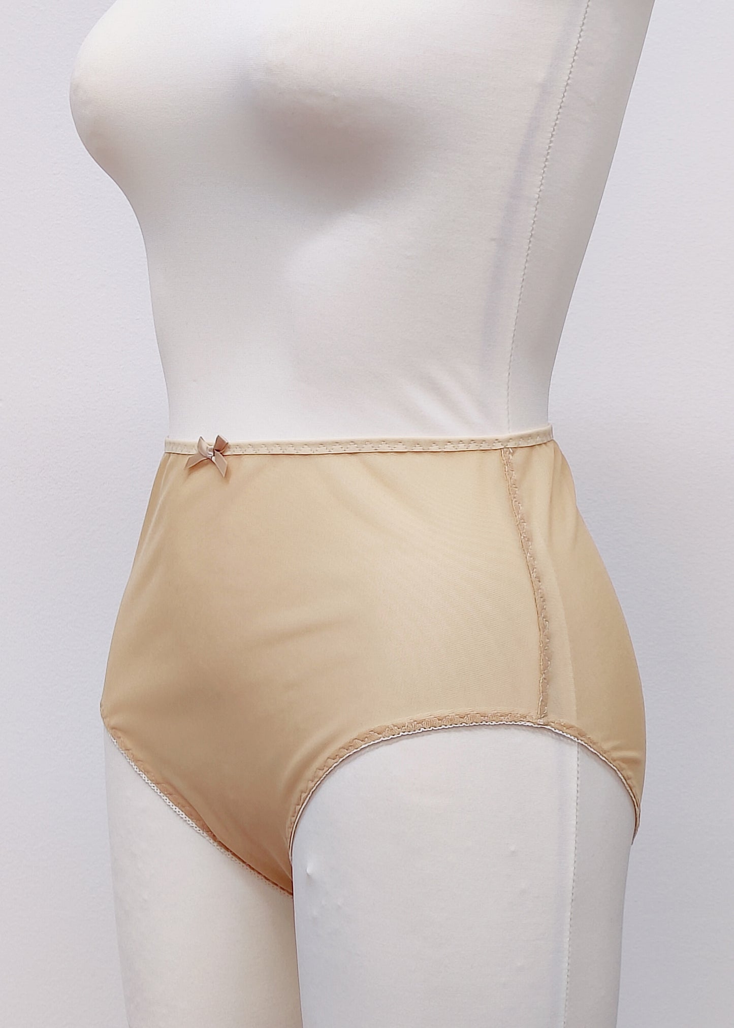beige sheer high waist Irma panties, side view
