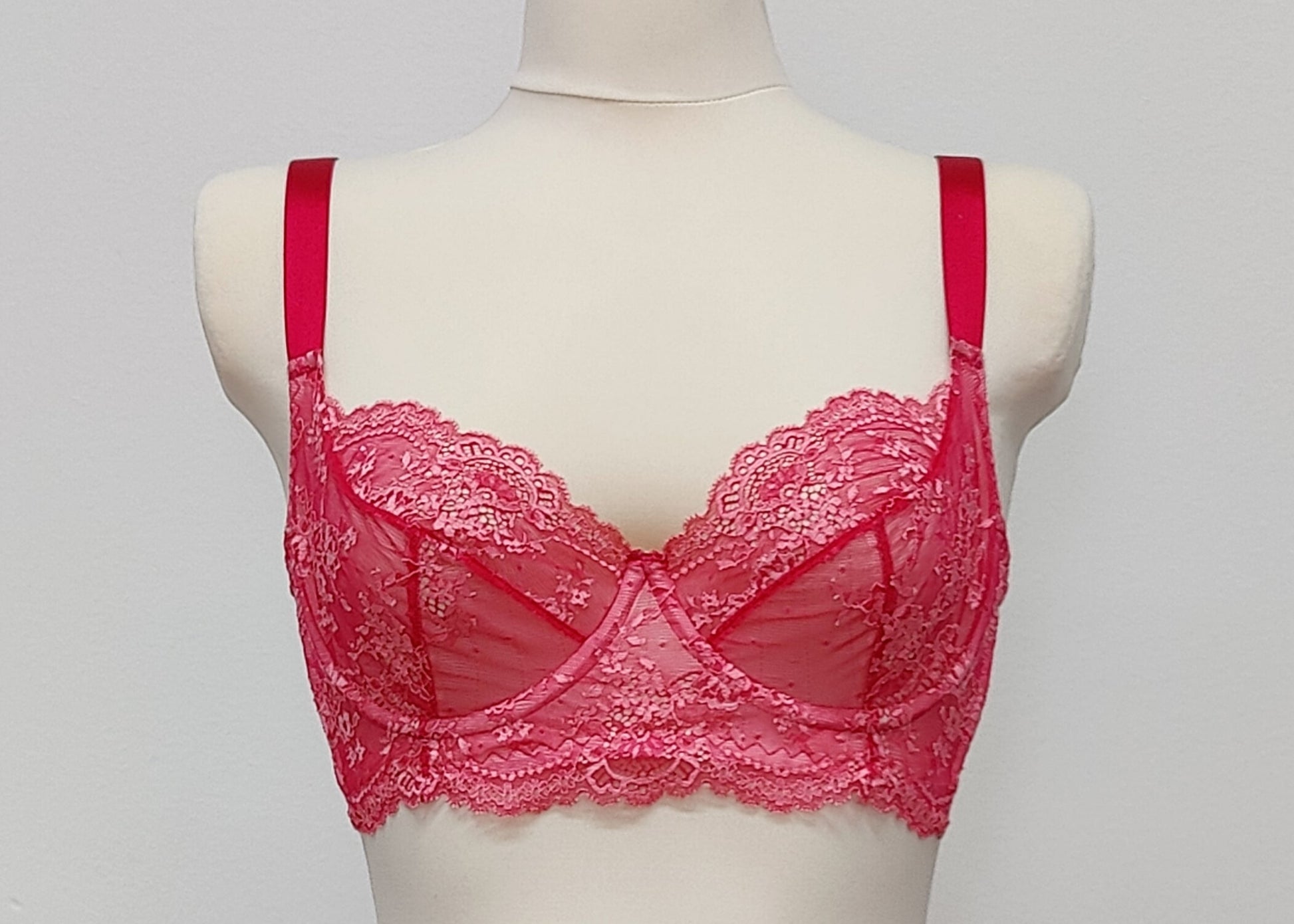 hot pink demi cup lace Judith bra
