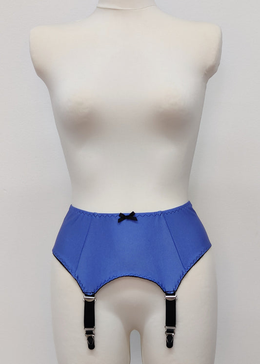 lavender blue classic retro style Greta garter belt with 4 adjustable black straps