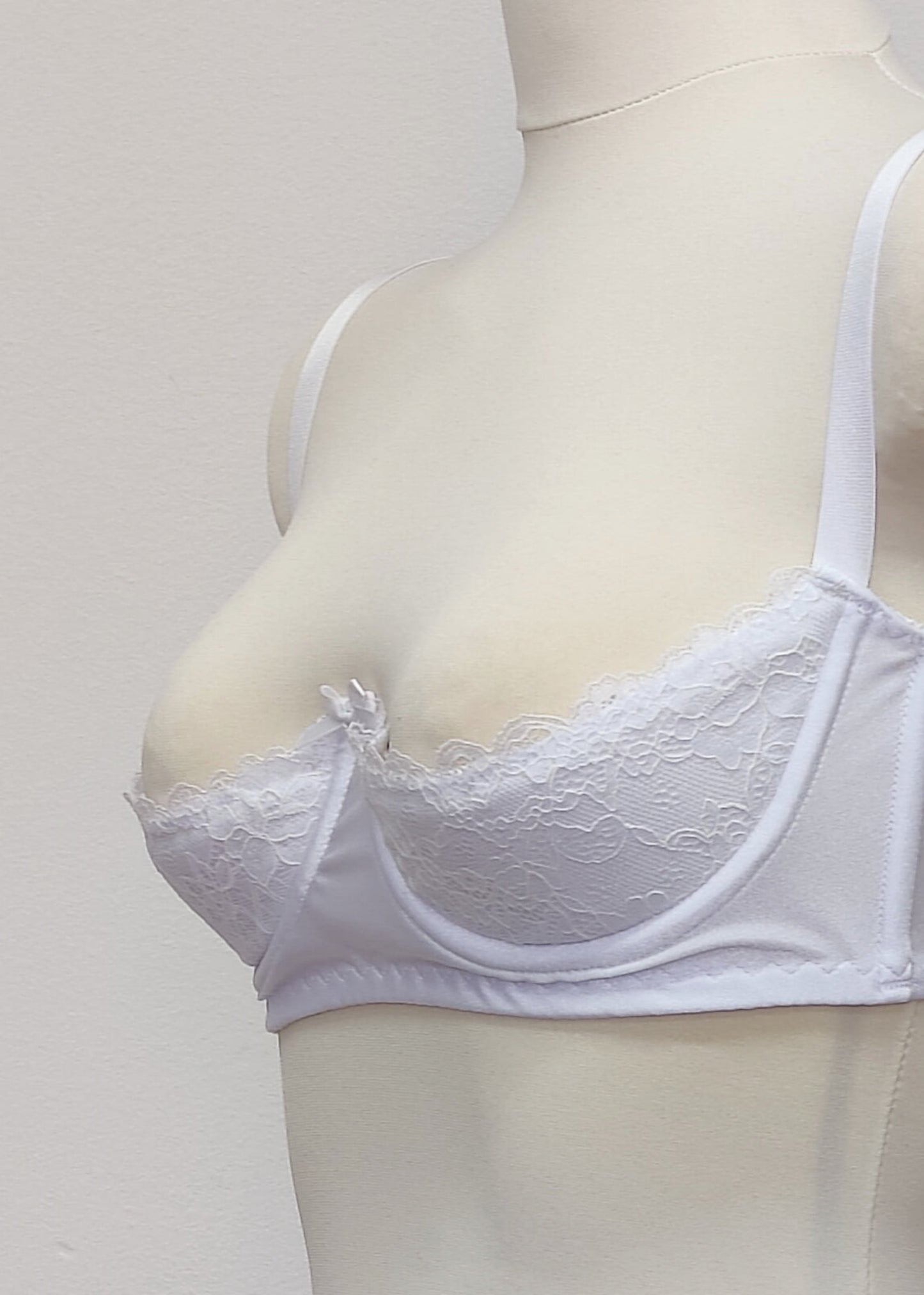 white lace quarter cup Lucy bra