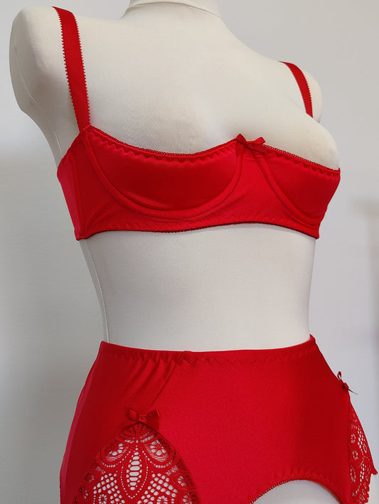 red quarter cup Gina bra
