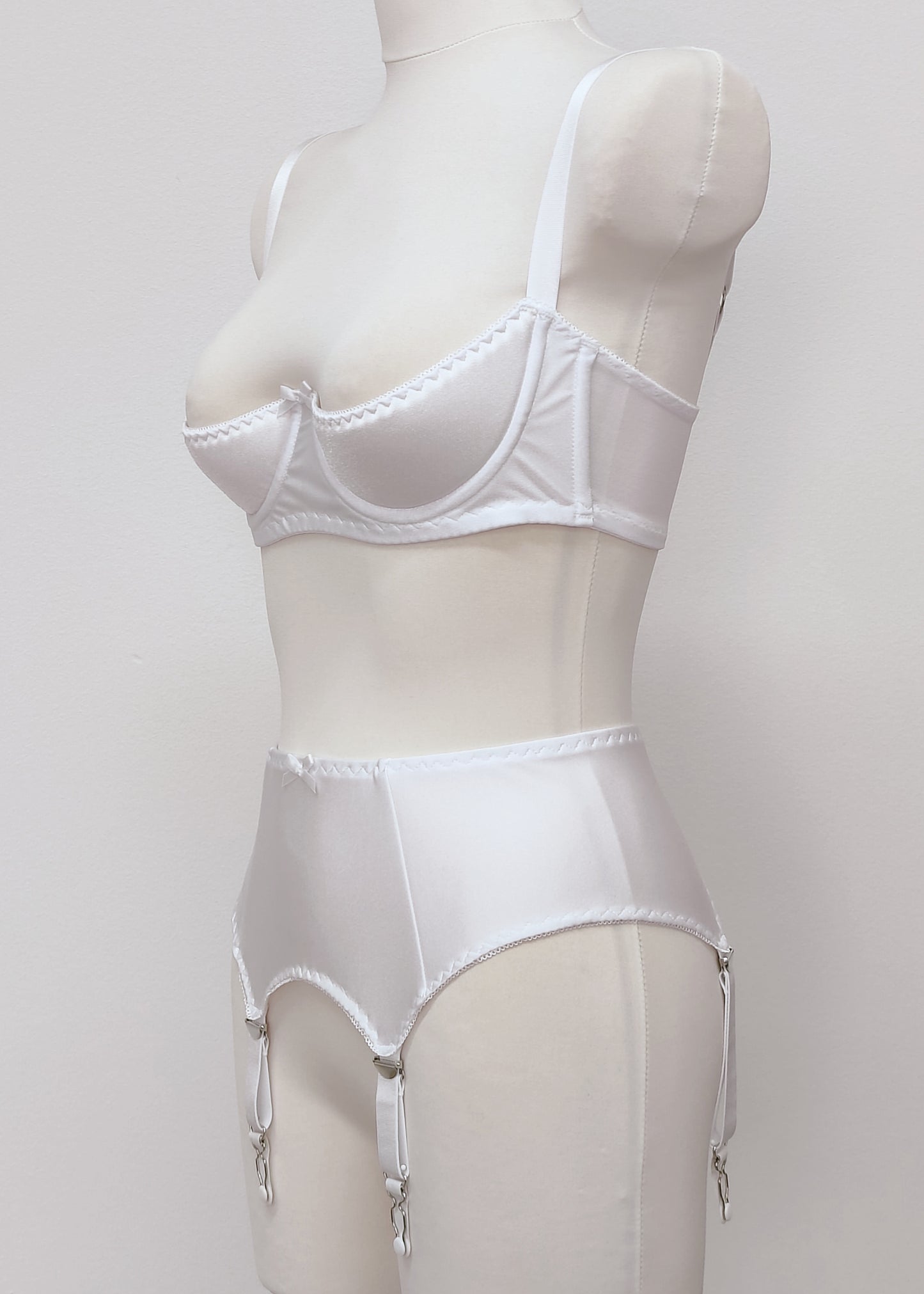 white 4 strap Greta garter belt