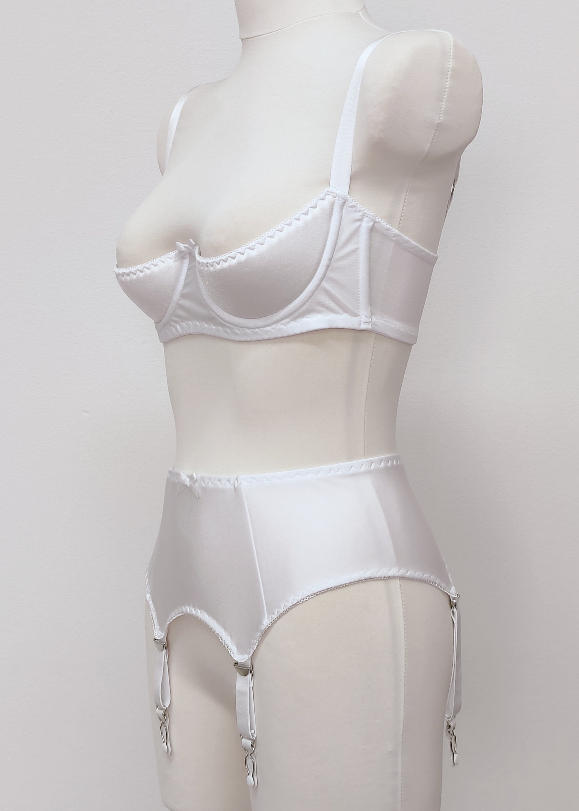 white 4 strap Greta garter belt