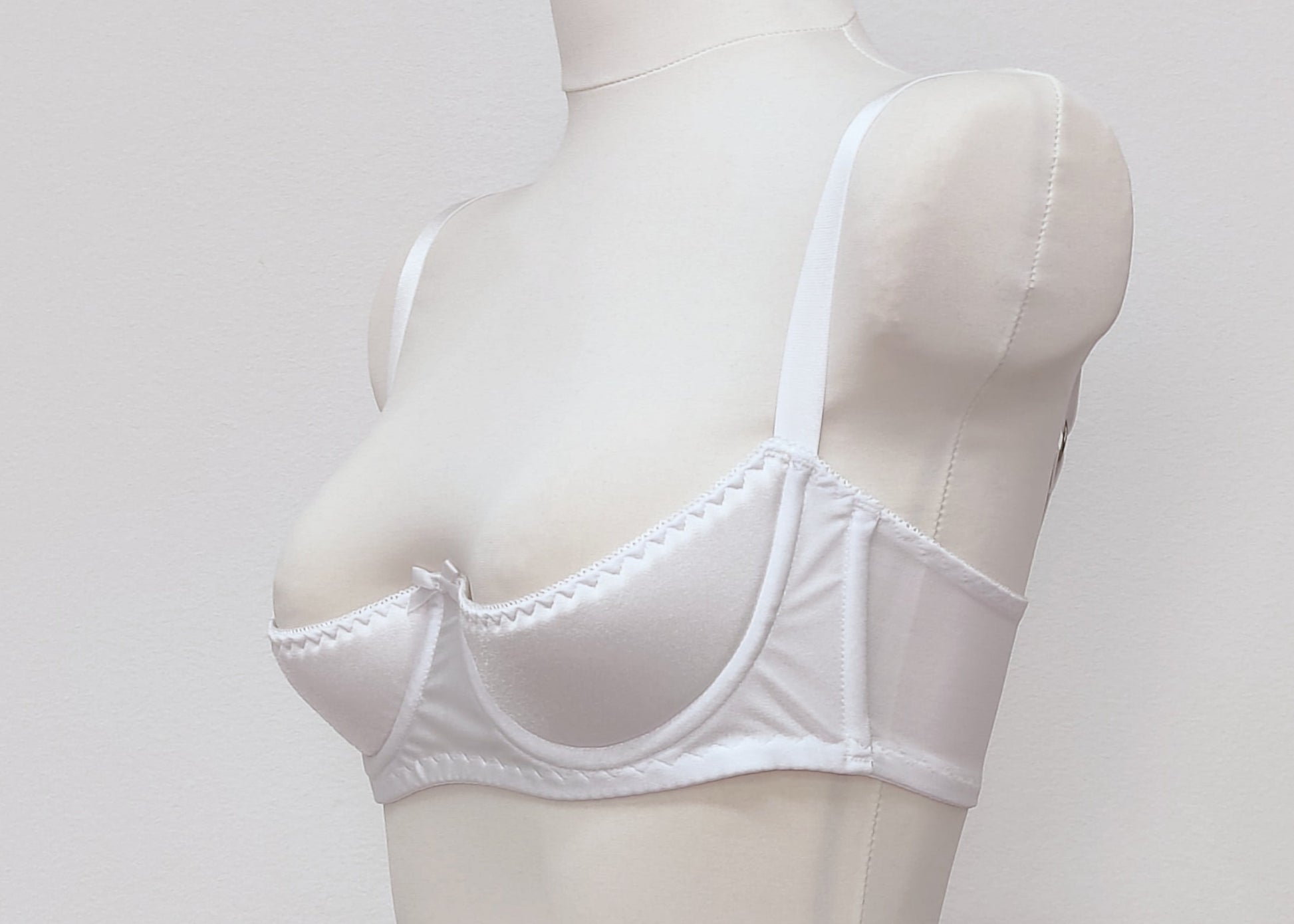 white open cup Gina bra, side view
