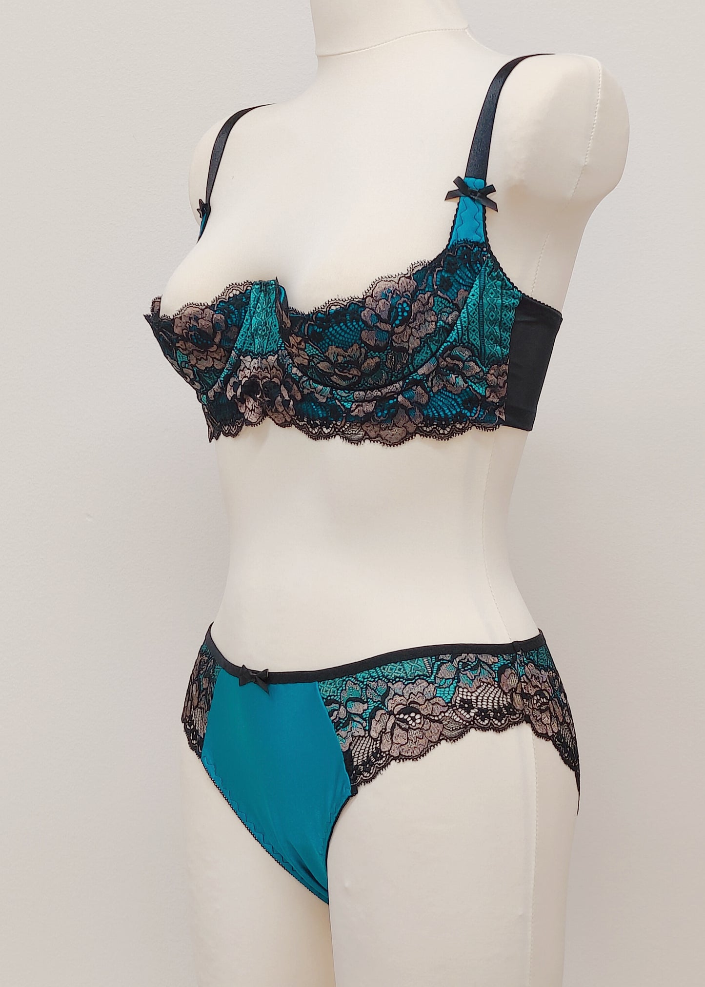 Teal and Black LUCREZIA Panties