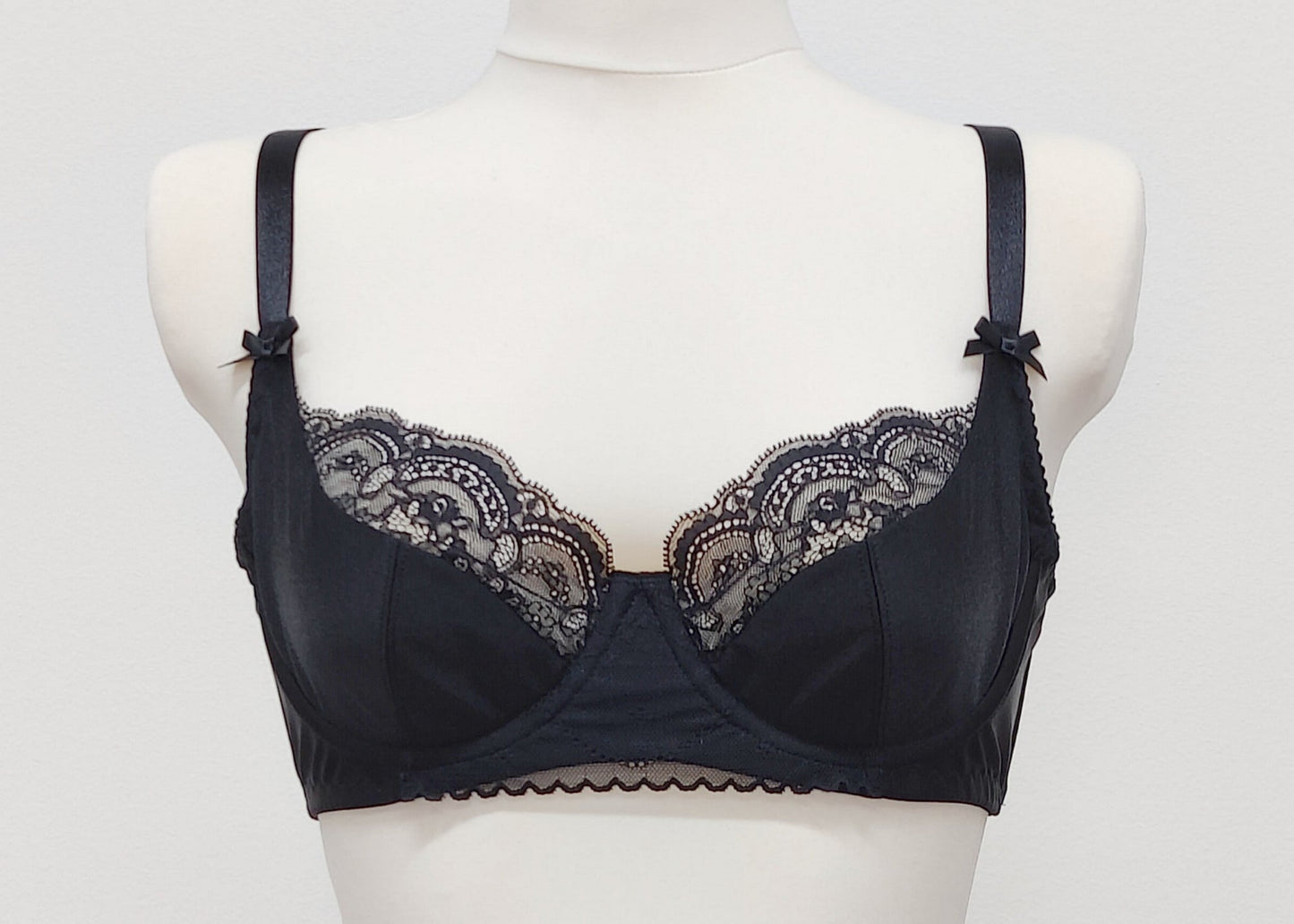 black Jasmin lace demi cup bra