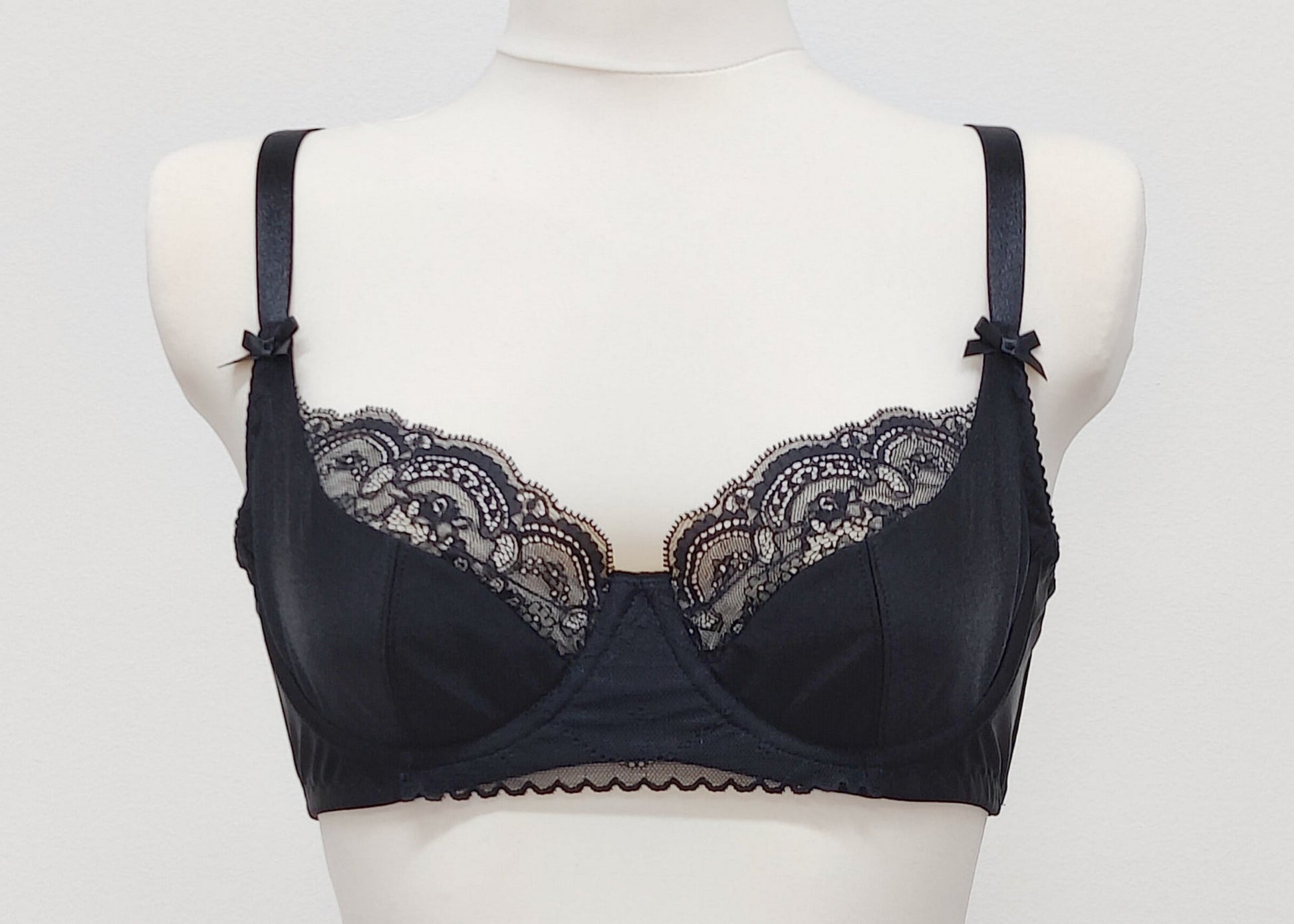 black Jasmin lace demi cup bra