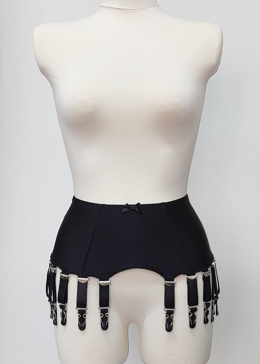 Black Greta garter belt with 16 straps. customizable, additional straps for garter belts, you can have garter belt with 16 straps