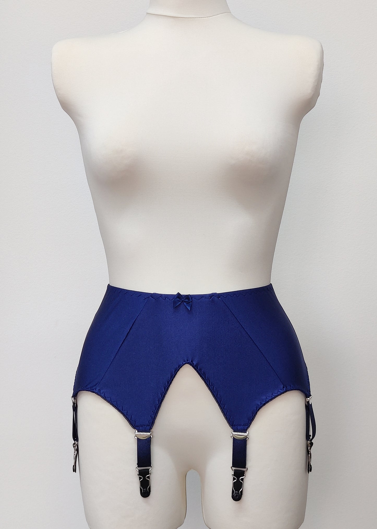 Cobalt blue wide, 6 strap Nora garter belt