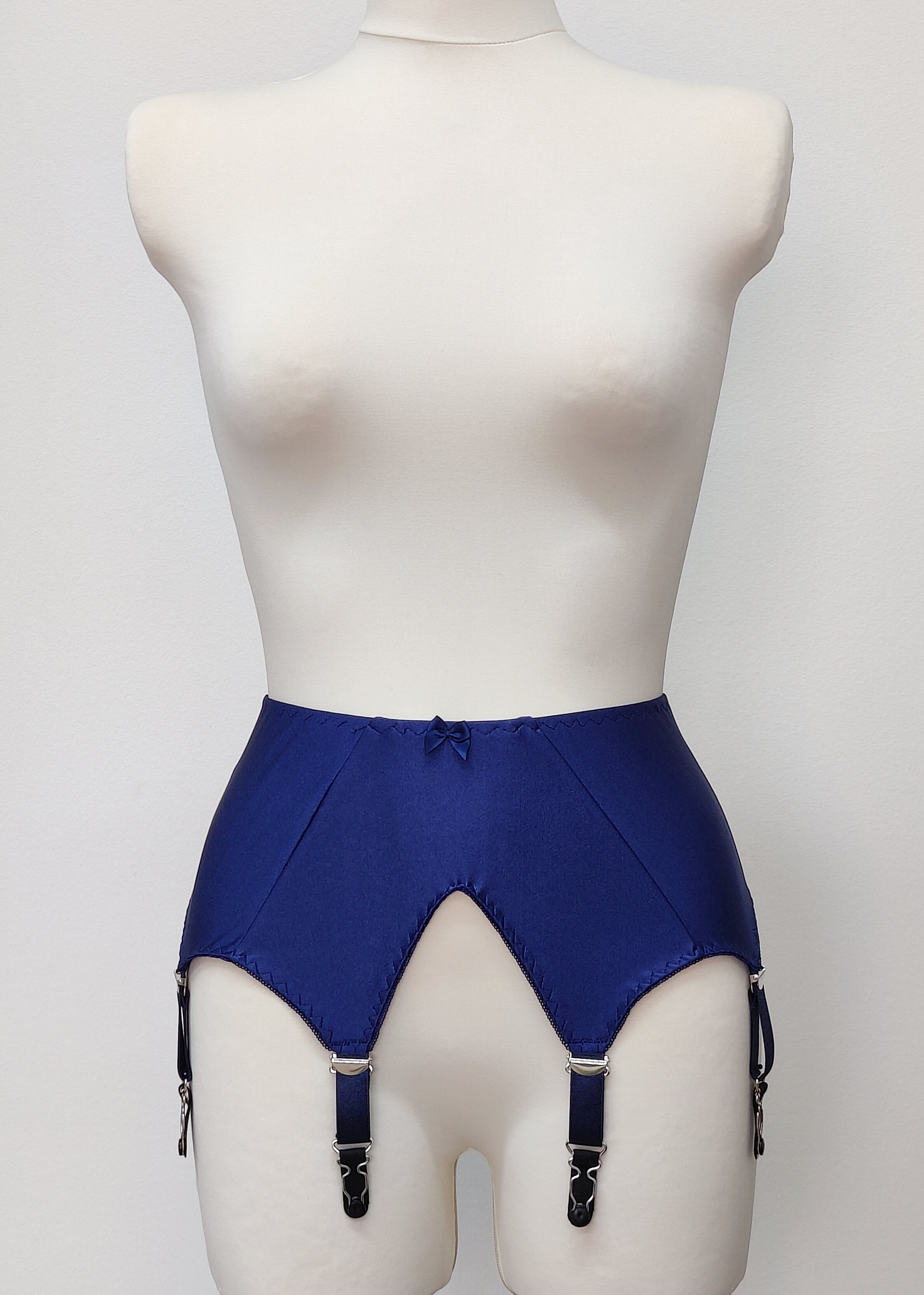 Cobalt blue wide, 6 strap Nora garter belt