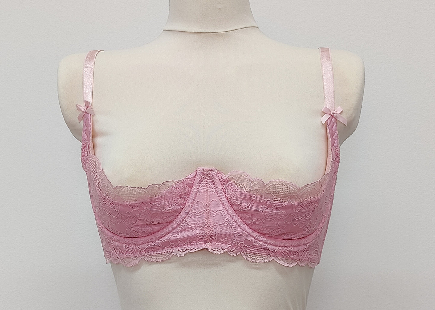 pink lace quarter cup Lucrezia bra