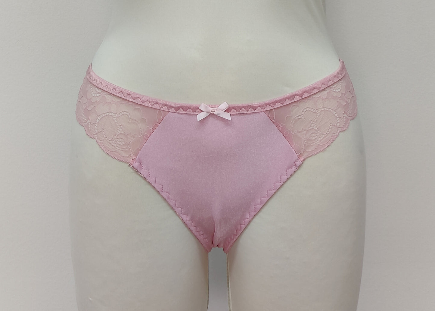 pink bikini style Zigi panties with side lace panels
