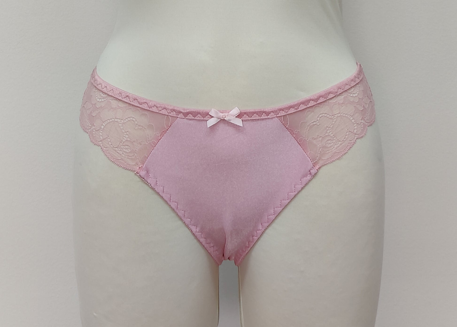 pink bikini style Zigi panties with side lace panels