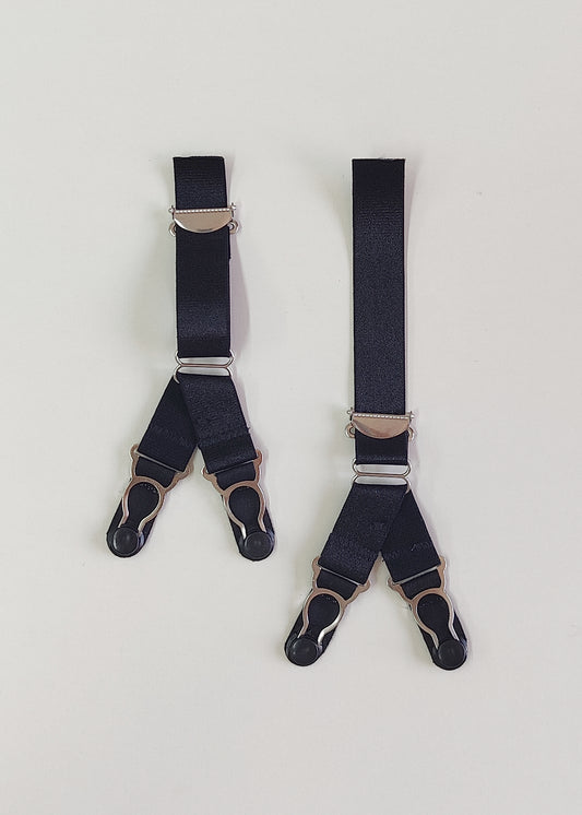Y-style Garter Suspender Straps, Sew on, Clip on, Hook on - Set of 2, with metal adjustors, for stockings