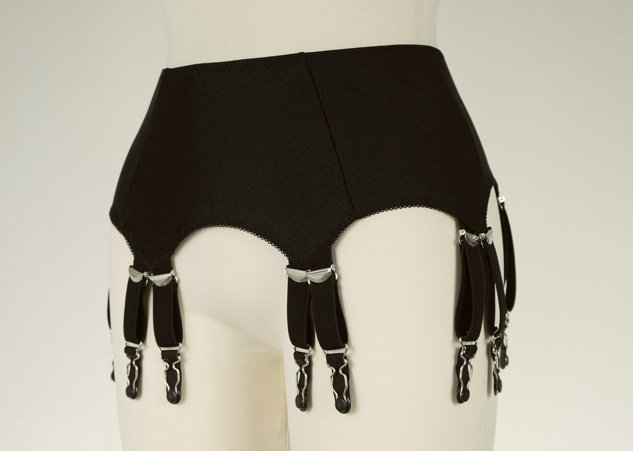 black 12 strap garter belt