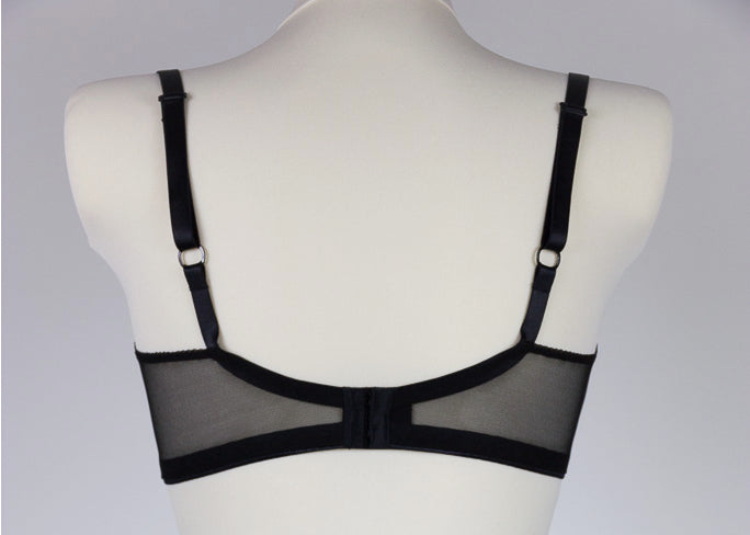 quarter cup bra, back view