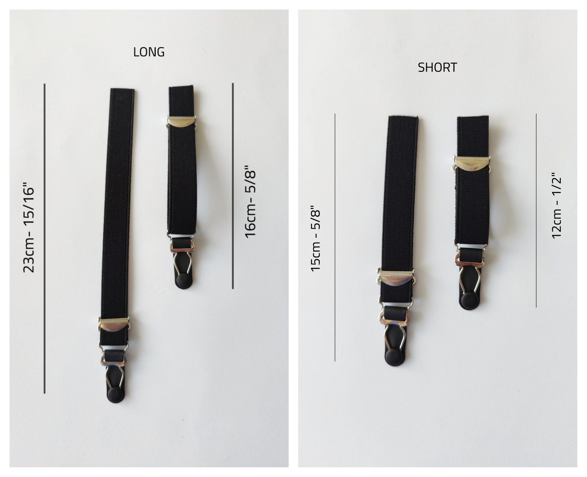 garter straps, suspender straps with measurements