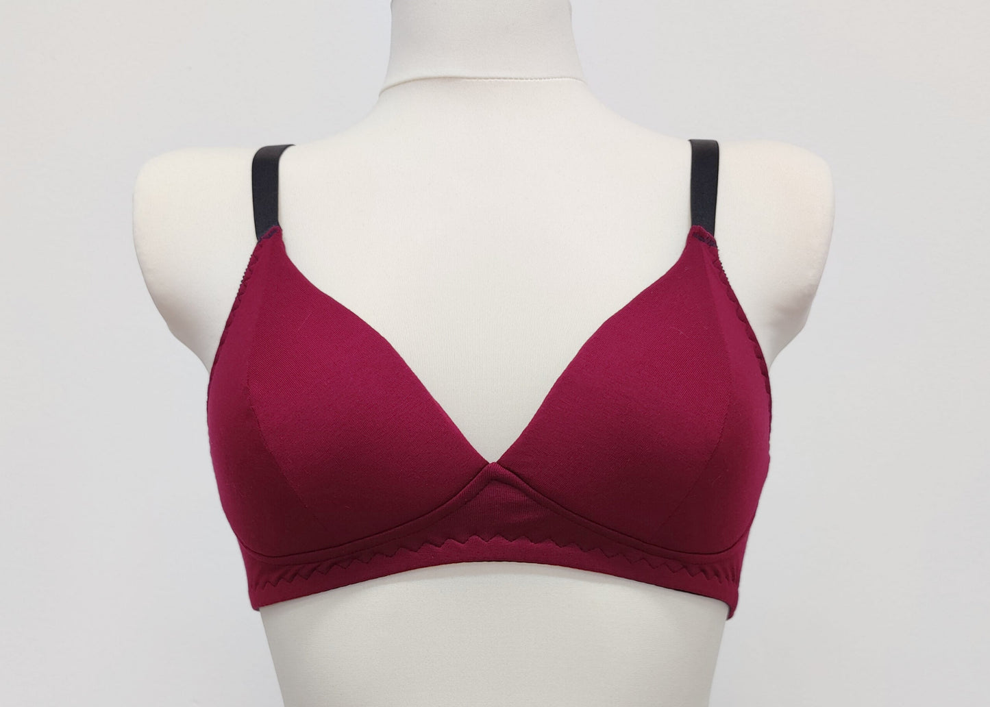 burgundy red cotton bralette Olivia,