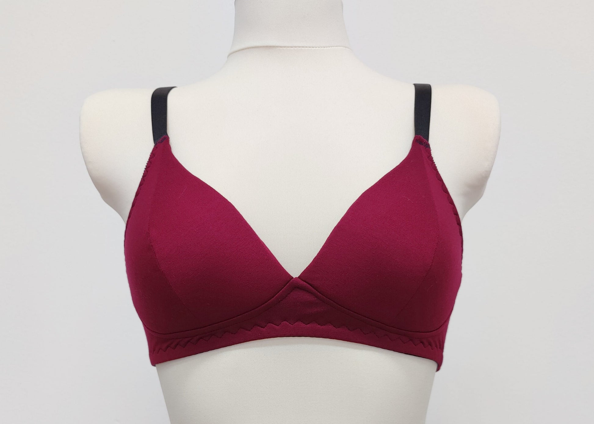 burgundy red cotton bralette Olivia,