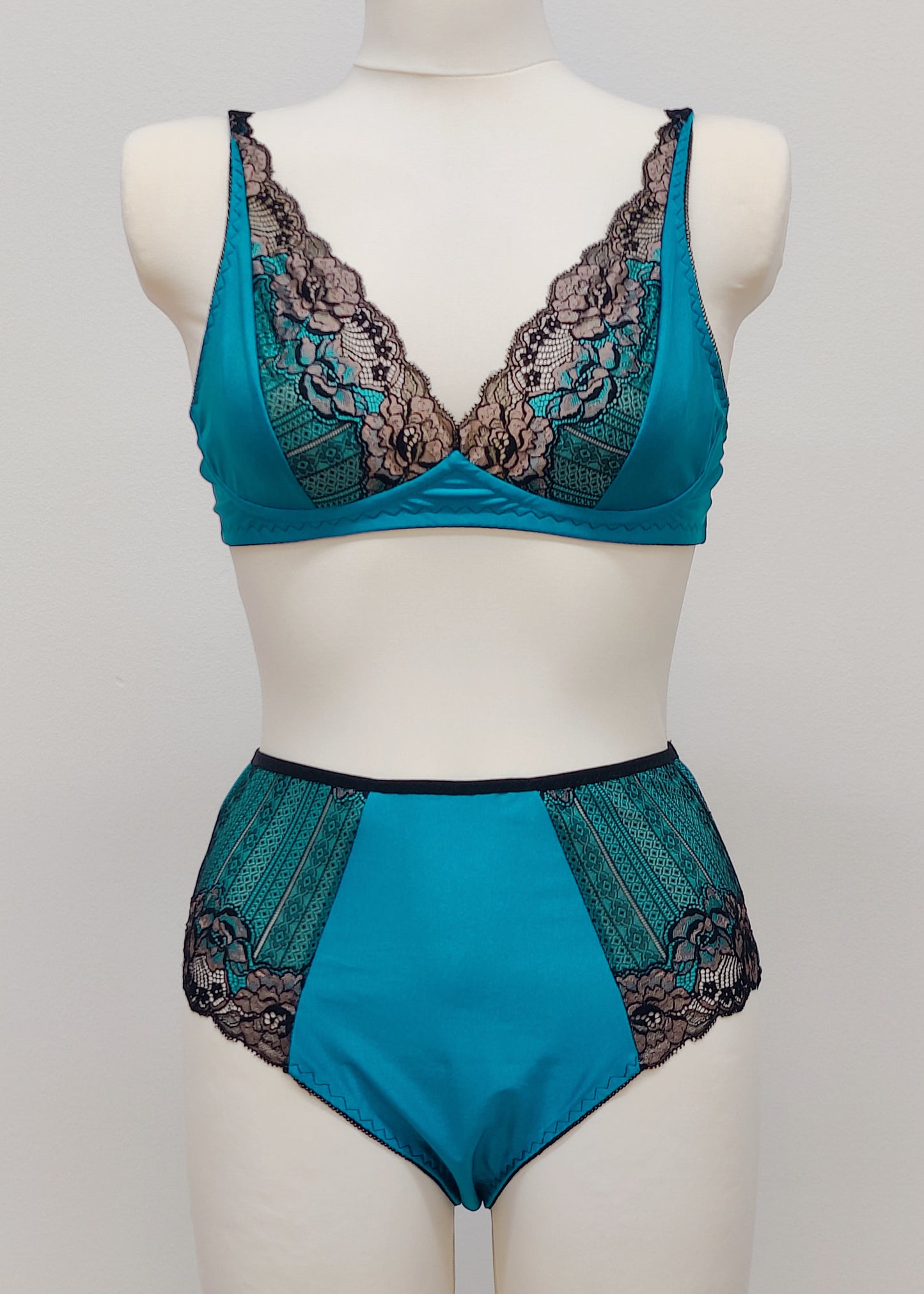 Teal and Black LUCREZIA Panties