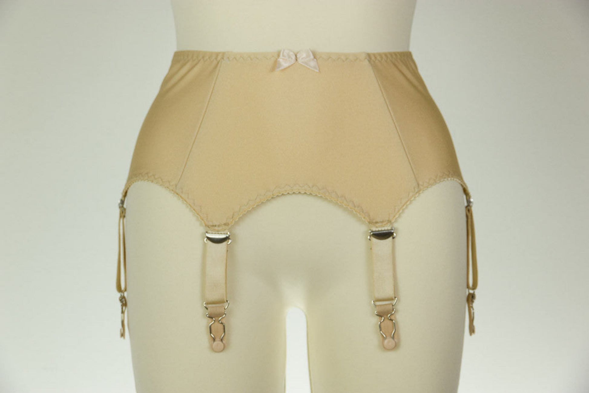 beige 6 strap Greta garter belt