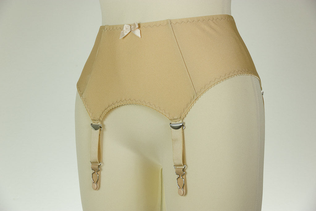 beige 4 strap retro garter belt