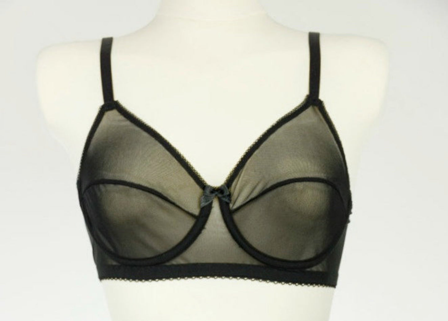 black Sheer full cup Lily bra, Underwired, mesh Bra