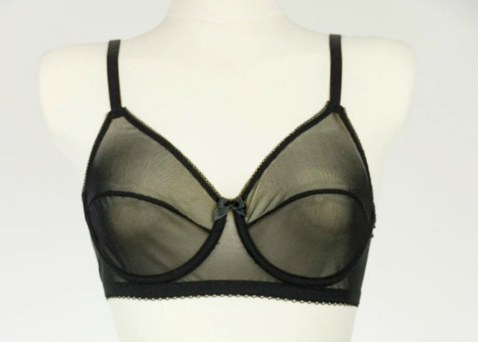 black Sheer full cup Lily bra, Underwired, mesh Bra