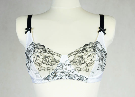 White and Black Soft cup ALICE Lace Bra size 34 C