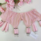 pink wide 12 strap Stella garter belt