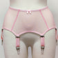 Black, Beige, Pink or White Sheer LULA Garter belt, Transparent Suspender Belt