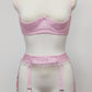 Pink SUMMER Garter belt with Ruffle trim