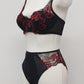 Black and Red Lace ALICE high rise Tanga Panties
