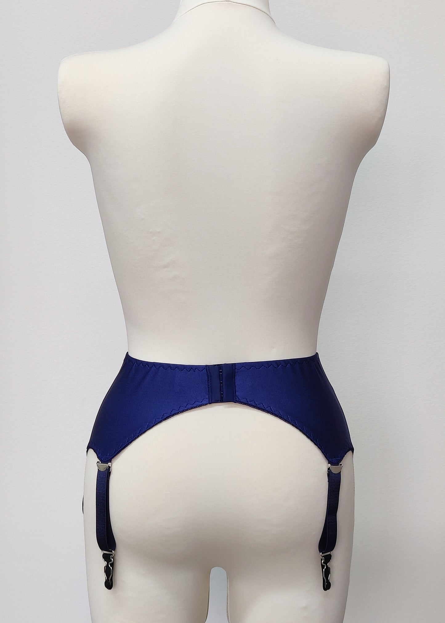 Blue NORA Deep V style Suspender belt Wide Retro Garter Belt Size XS-3XL