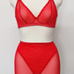 red dot mesh Chloe bralette, here shown in combination with custom made girdle