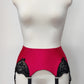 retro style garter belt with side lace panels and 6 straps