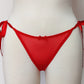 red side binding Irma panties made with dotted lingerie mesh