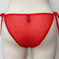 red side binding Irma panties made with dotted lingerie mesh, back view