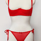 Red ELLA Quarter cup bra