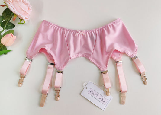 Pink NINA Narrow 6 strap Garter belt size M