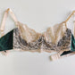 green and beige lace bra