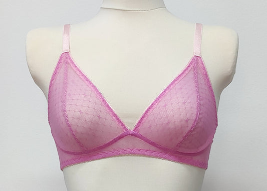 Fuchsia pink sheer Chloe bra/bralette, 