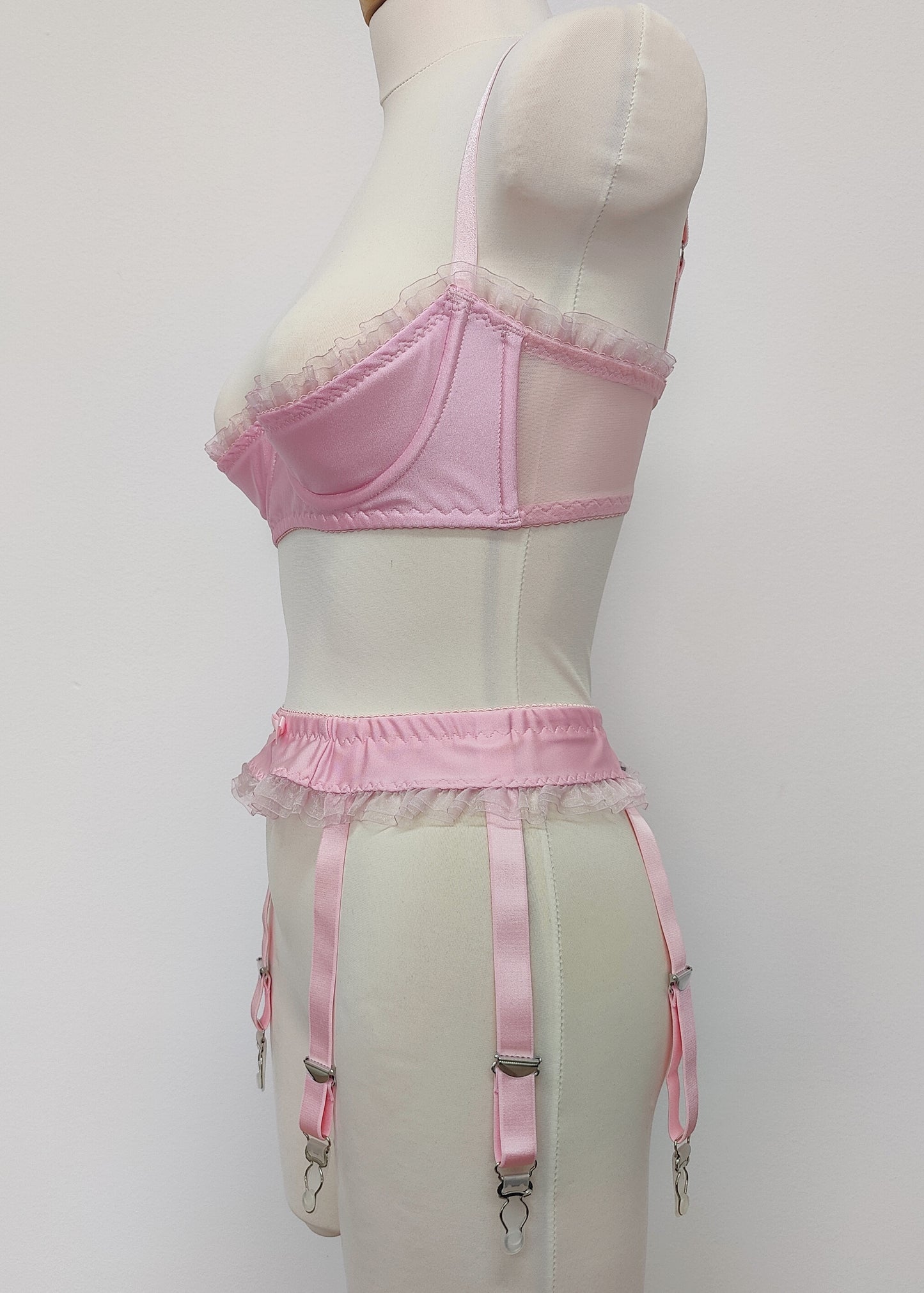Narrow SUMMER Garter belt with Ruffle trim