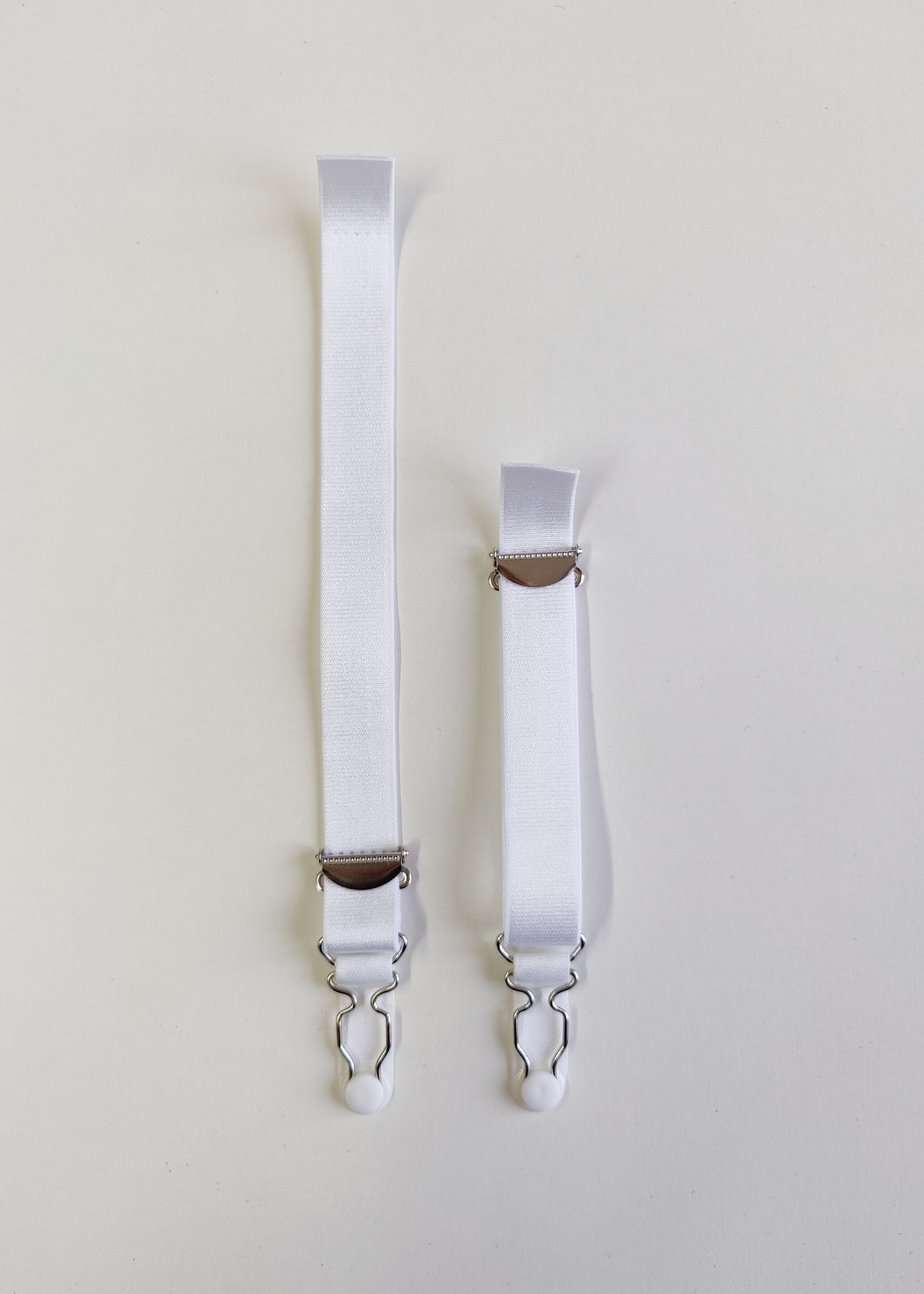 white sew on garter straps, suspender straps