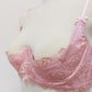 pink lace quarter cup bra, side view