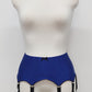 blue, classic retro style, Greta garter belt available with 4-10 straps 