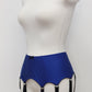 blue, classic retro style, Greta garter belt available with 4-10 straps , side view
