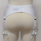 white Wide Jean garter belt with 6x Y-straps, back side