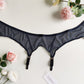 Dark gray soft mesh fabric Claire garter belt with 4-8 adjustable straps